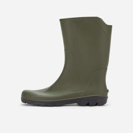 Bottes de pluie imperméables courtes et légères homme LAND 100 vertes