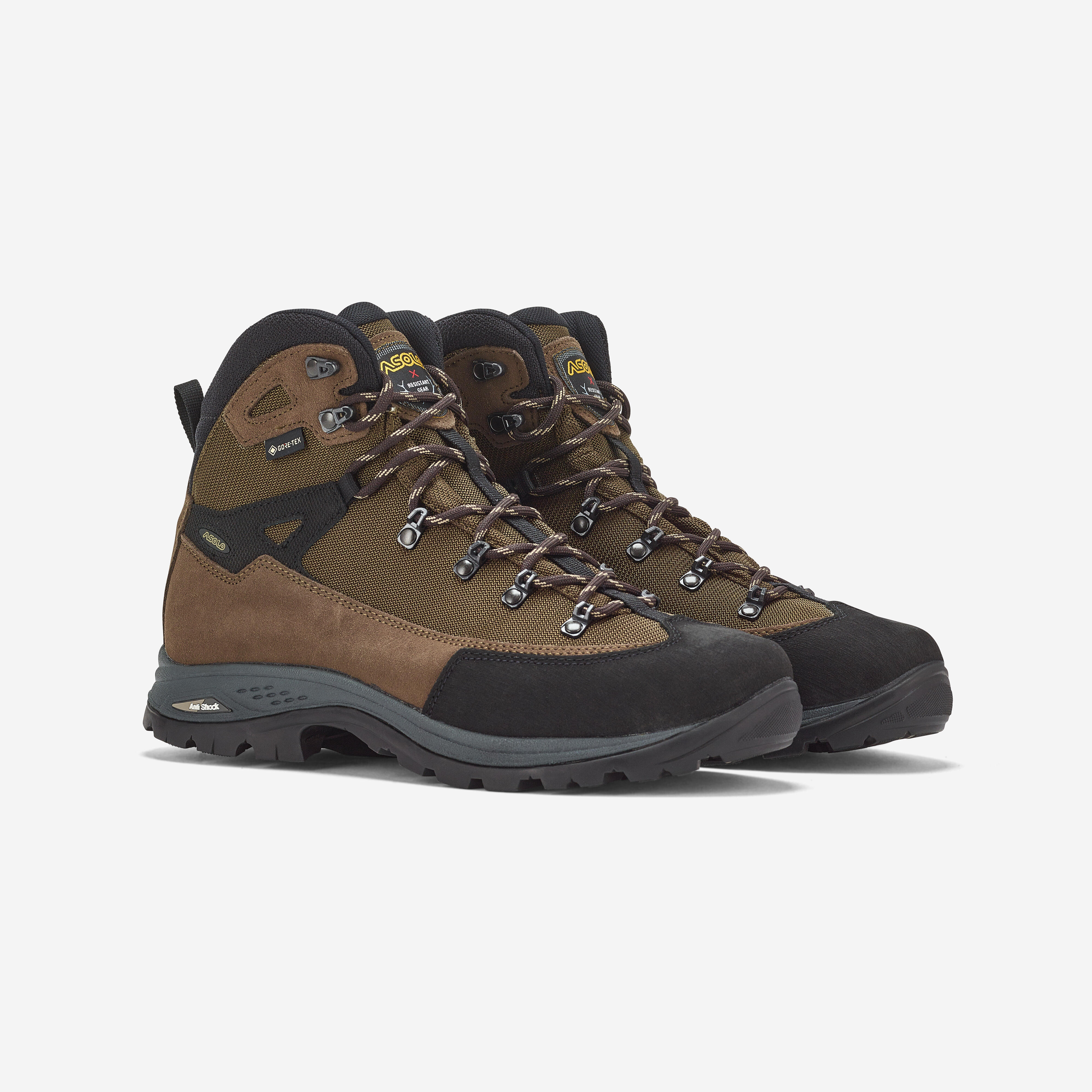 Men s waterproof hunting boots Asolo X Hunt Land Gore tex Vibram V2 brown Decathlon
