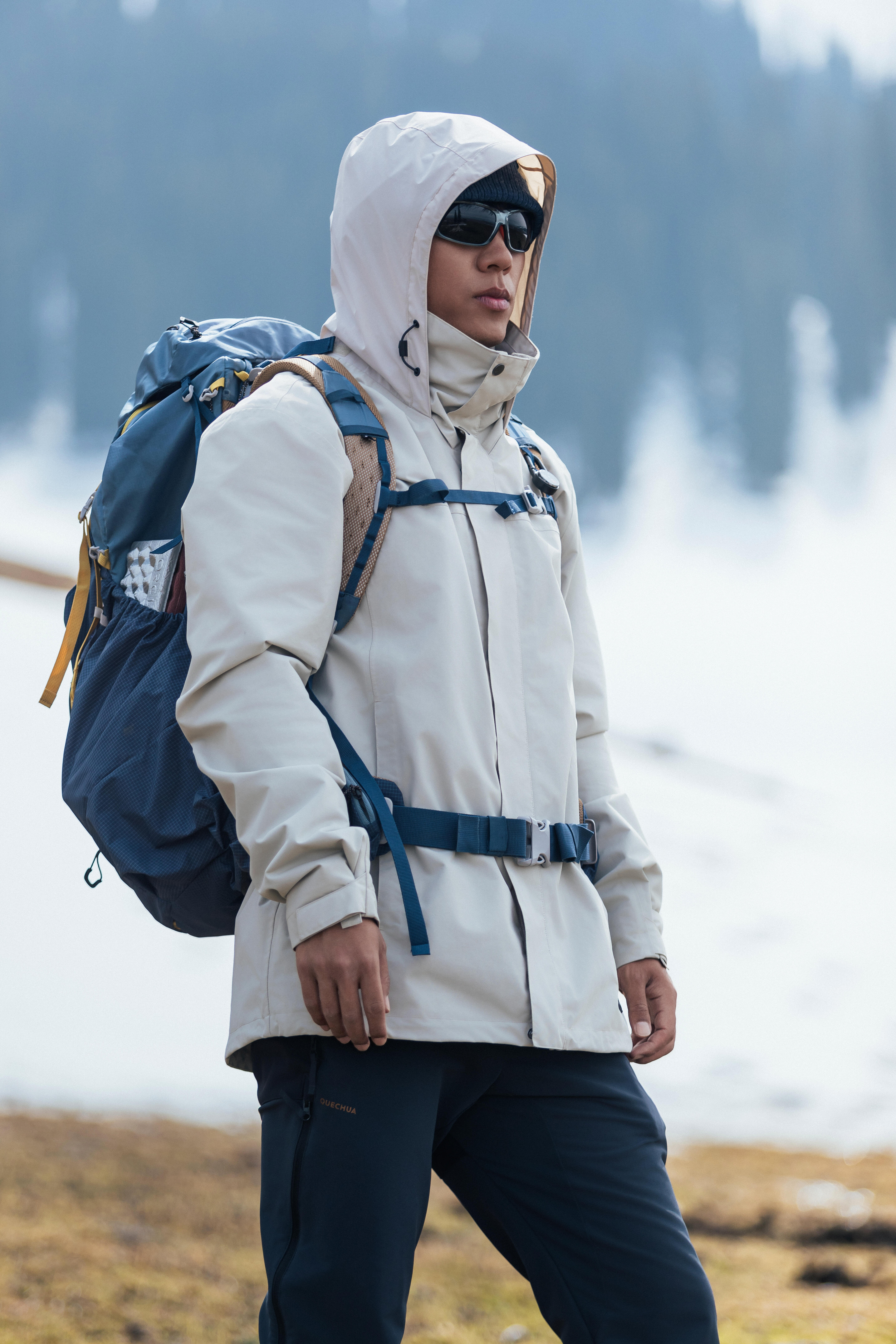 0°C Men's 3in1 Fleece Snow Hiking Jacket - Travel 100 - Beige