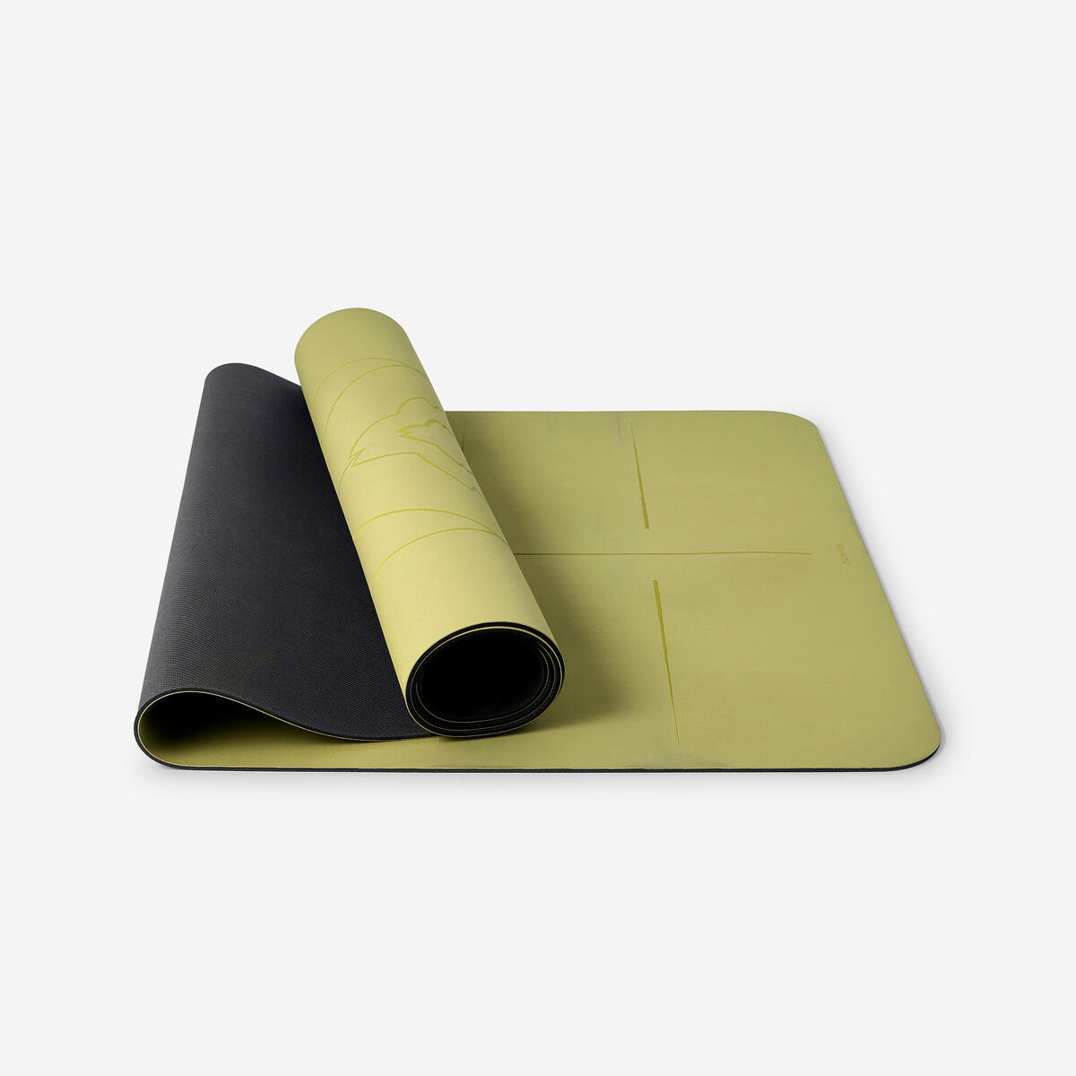 Tapis de yoga dynamique ultra adhérent épaisseur 4 mm, vert