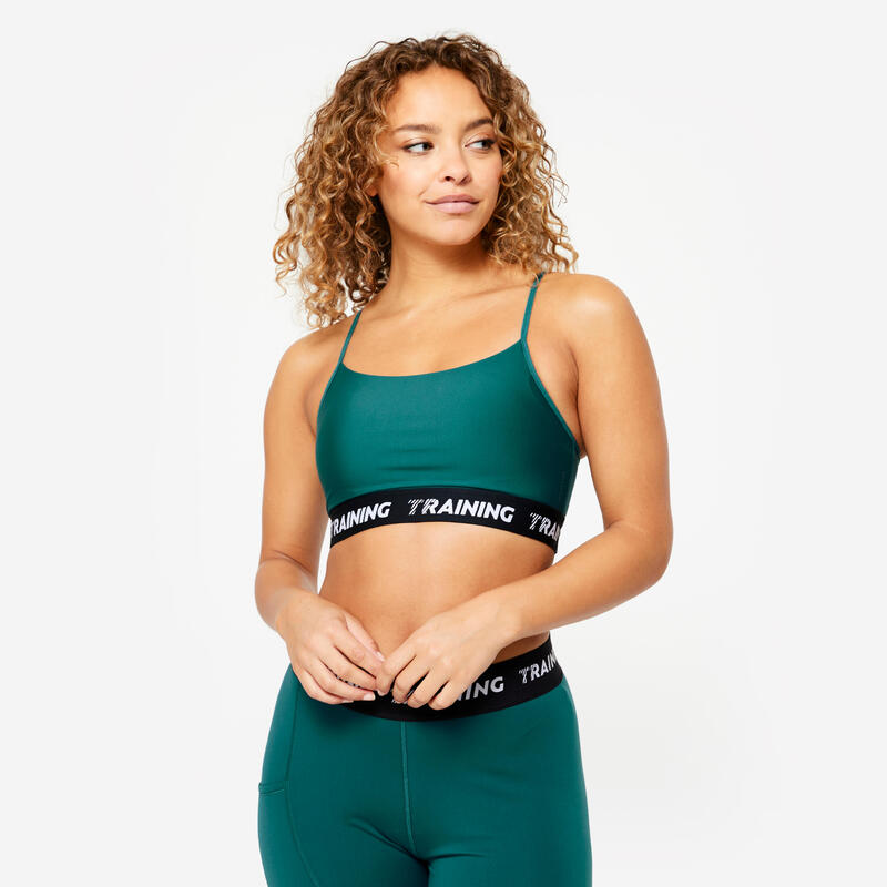 Reggiseno sportivo donna palestra 120 traspirante sostegno leggero verde