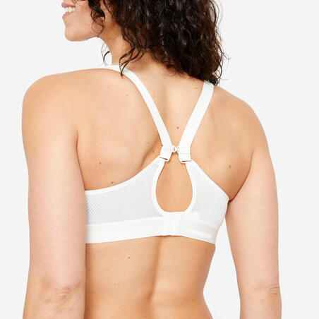 Brassière bretelles croisables maintien fort Femme - Blanc