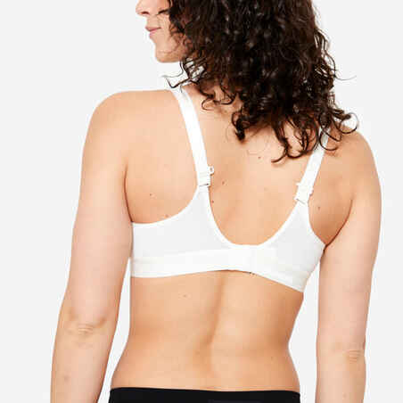 Women's High Support Bra with Crossed Straps - White