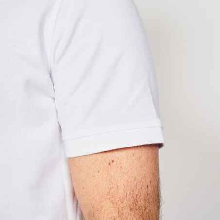 Men’s golf cotton short-sleeved polo shirt - MW500 White