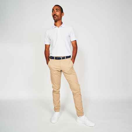 Men’s golf cotton short-sleeved polo shirt - MW500 White
