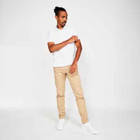 Men’s golf cotton short-sleeved polo shirt - MW500 White