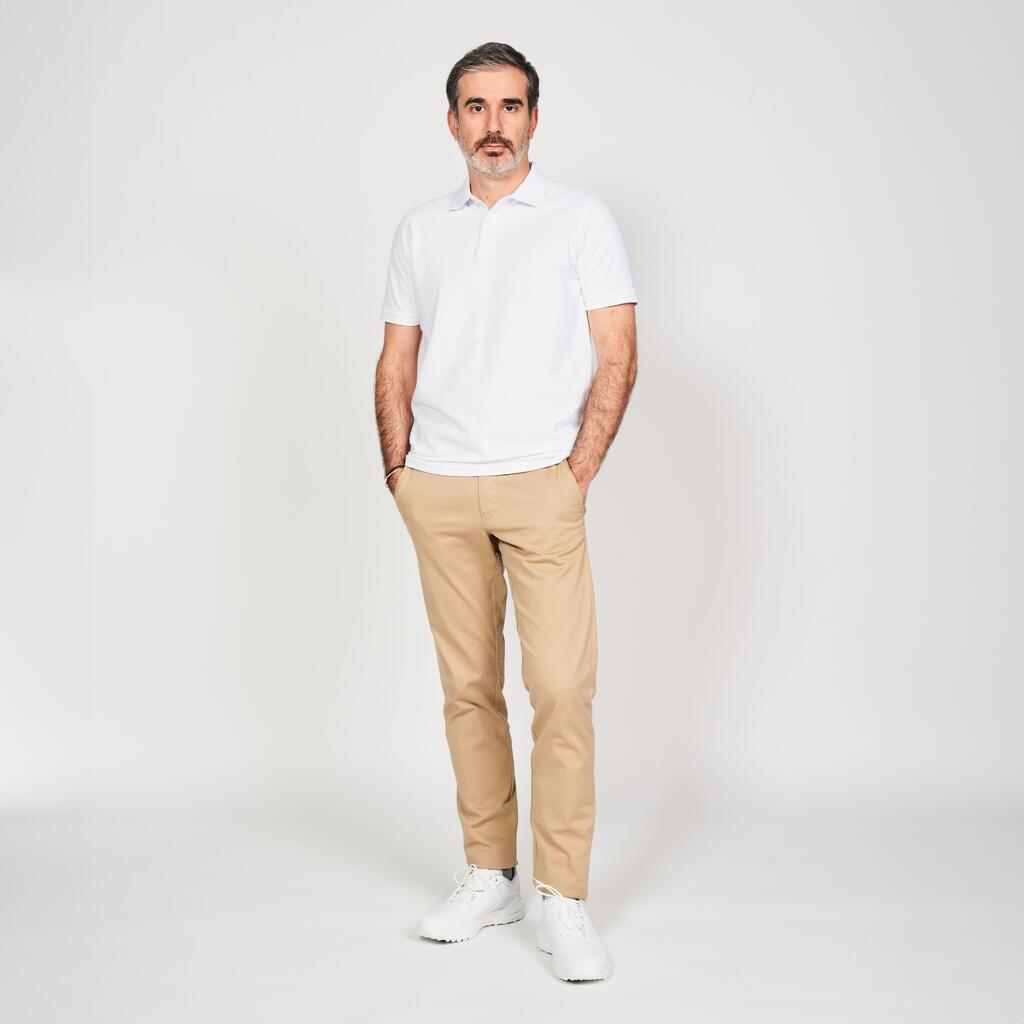 Golf cotton short sleeve polo shirt beige