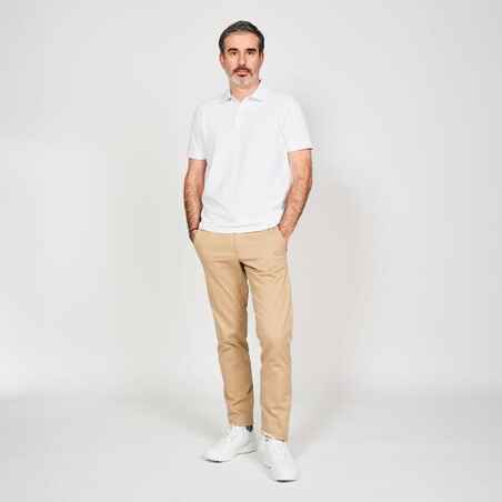 Men’s golf cotton short-sleeved polo shirt - MW500 White
