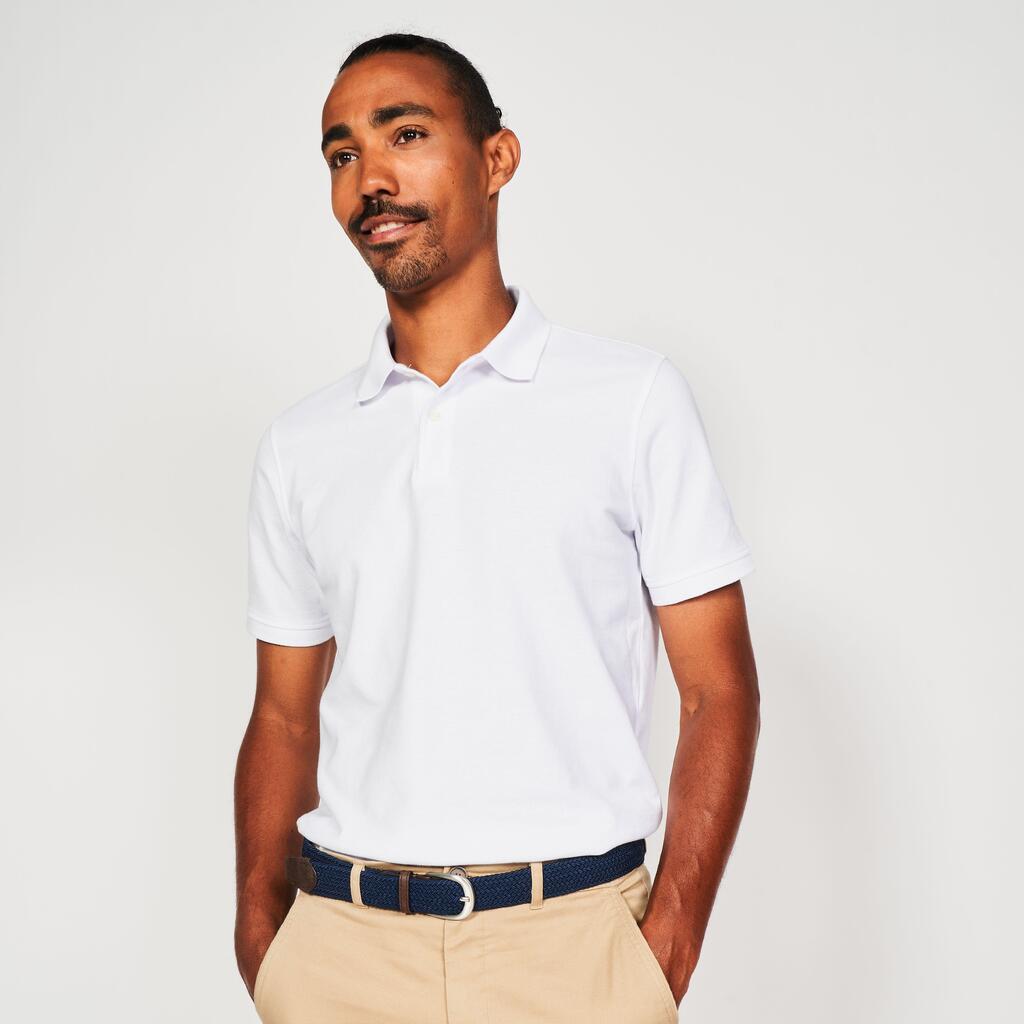Golf cotton short sleeve polo shirt beige