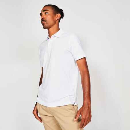 Men’s golf cotton short-sleeved polo shirt - MW500 White