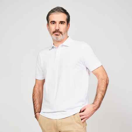 Men’s golf cotton short-sleeved polo shirt - MW500 White