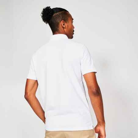 Men’s golf cotton short-sleeved polo shirt - MW500 White