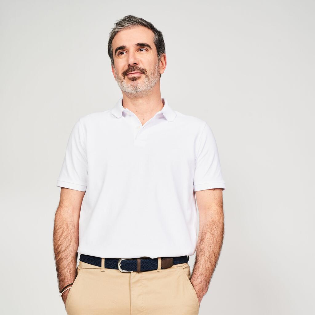 Golf cotton short sleeve polo shirt beige