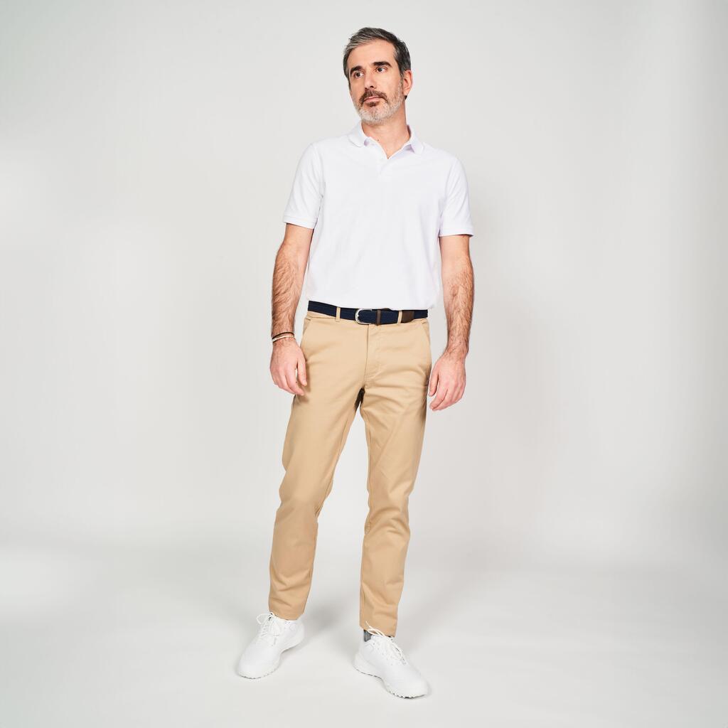 Golf cotton short sleeve polo shirt beige