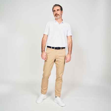 Men’s golf cotton short-sleeved polo shirt - MW500 White