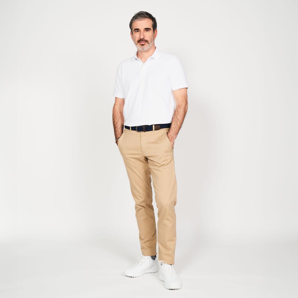 Golf cotton short sleeve polo shirt beige