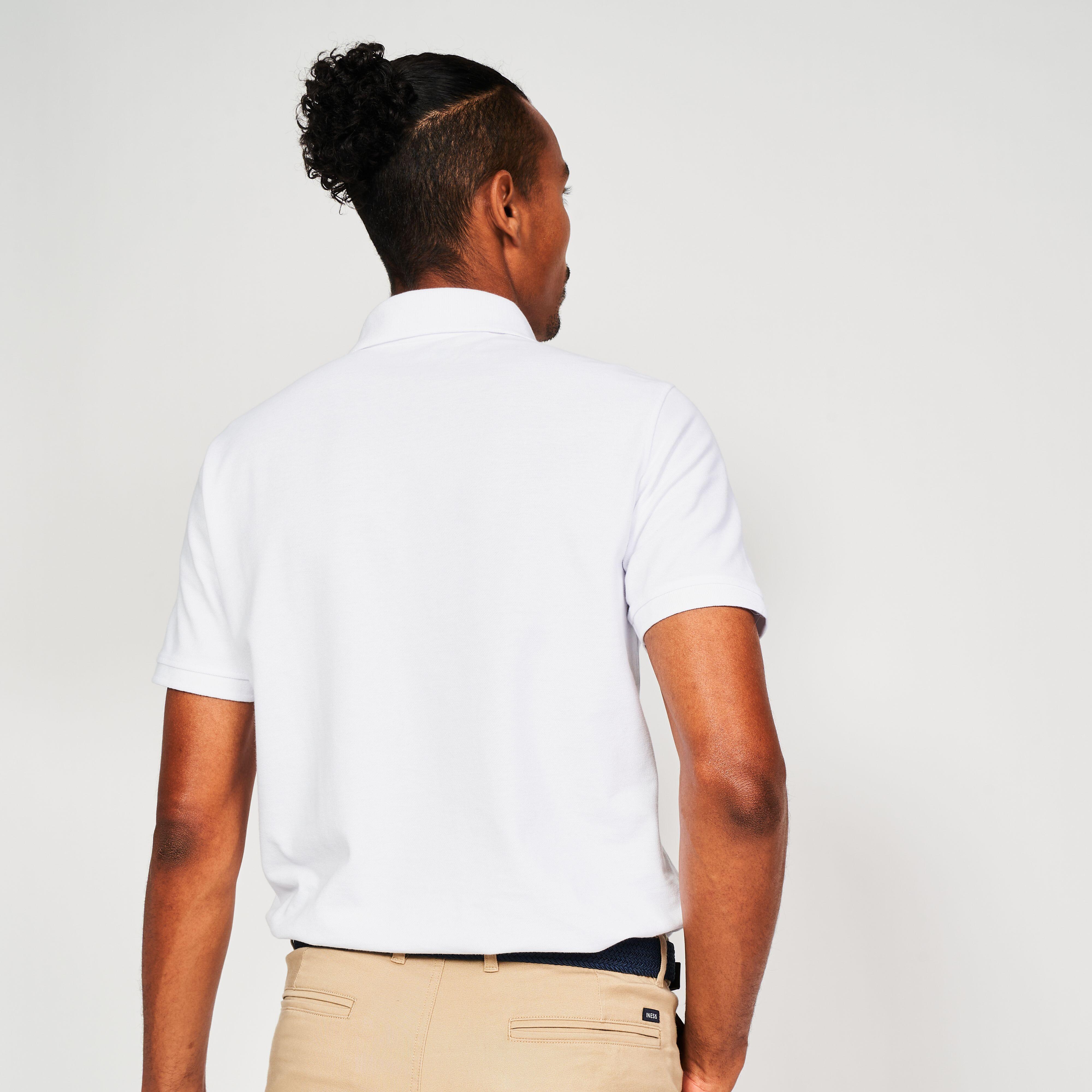 Polo de golf en coton à manches courtes homme, MW 500 - INESIS