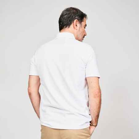 Men’s golf cotton short-sleeved polo shirt - MW500 White