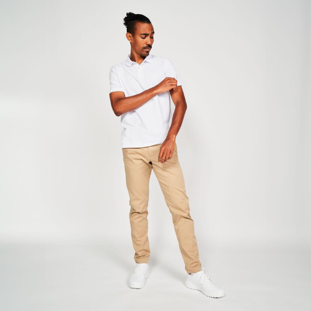 Golf cotton short sleeve polo shirt beige