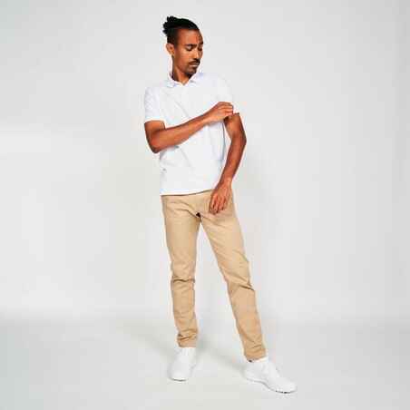 Men’s golf cotton short-sleeved polo shirt - MW500 White