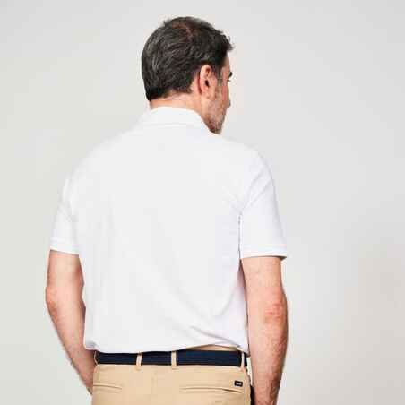 Men’s golf cotton short-sleeved polo shirt - MW500 White