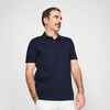 Men's golf cotton short-sleeved polo shirt - MW500 Navy blue