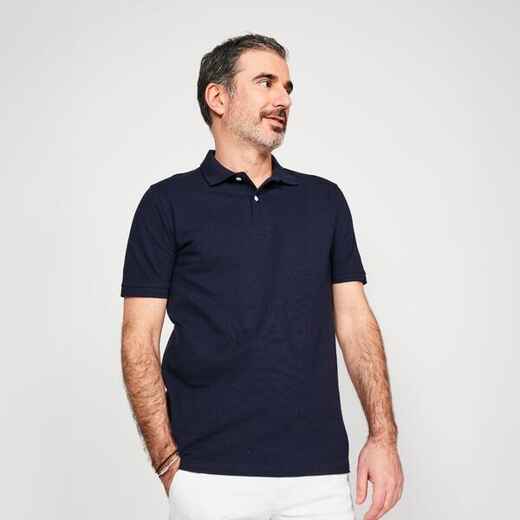 Polo de golf de manga corta azul marino para hombre MW500