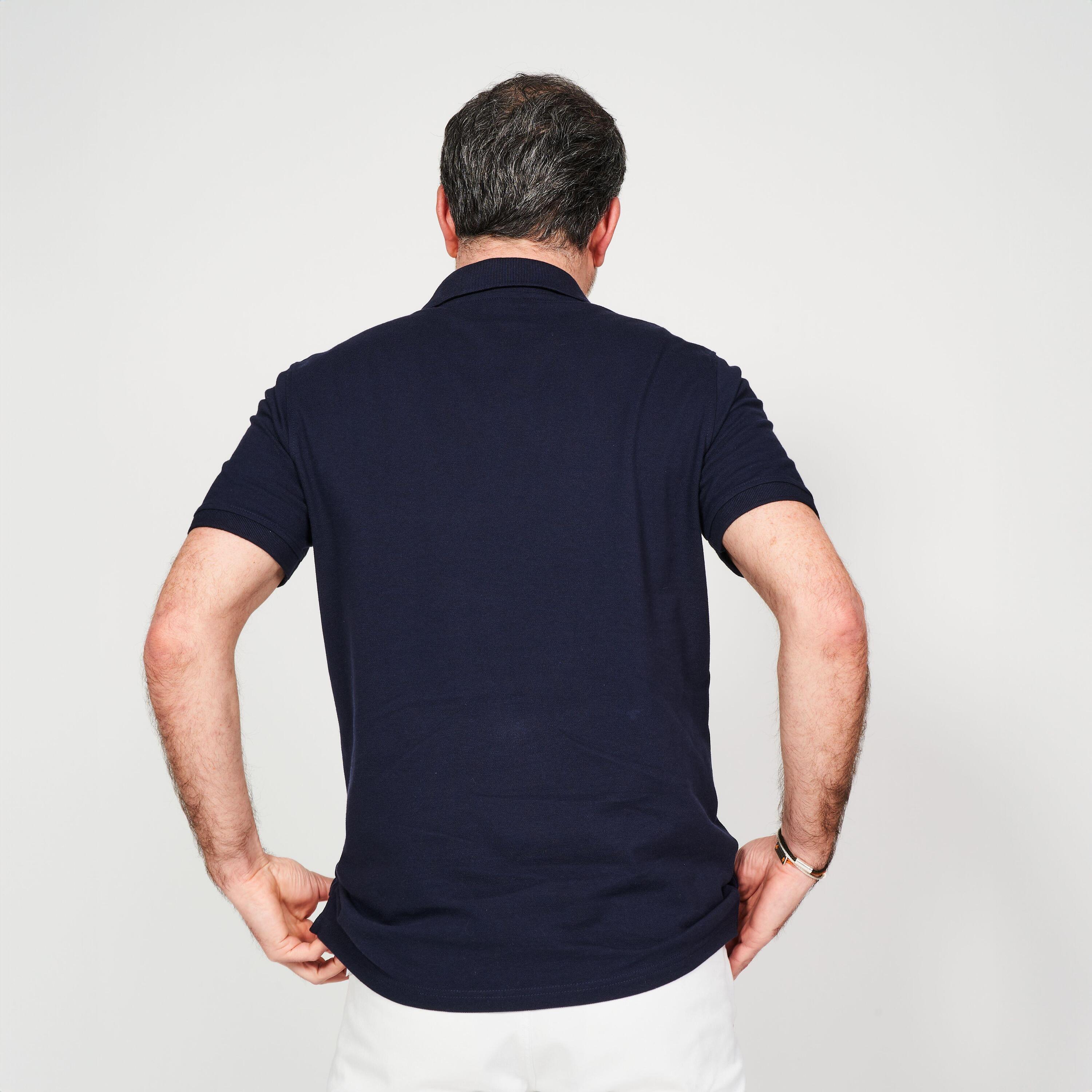 Polo de golf em algodão poliéster manga curta Homem - MW500 azul marinho 5/6