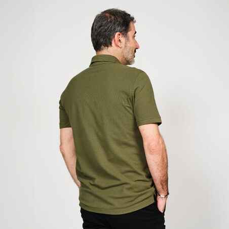 Men’s golf cotton short-sleeved polo shirt - MW500 Khaki