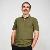 Men’s golf cotton short-sleeved polo shirt - MW500 Khaki