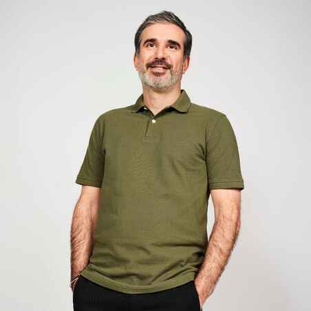 Men’s golf cotton short-sleeved polo shirt - MW500 Khaki