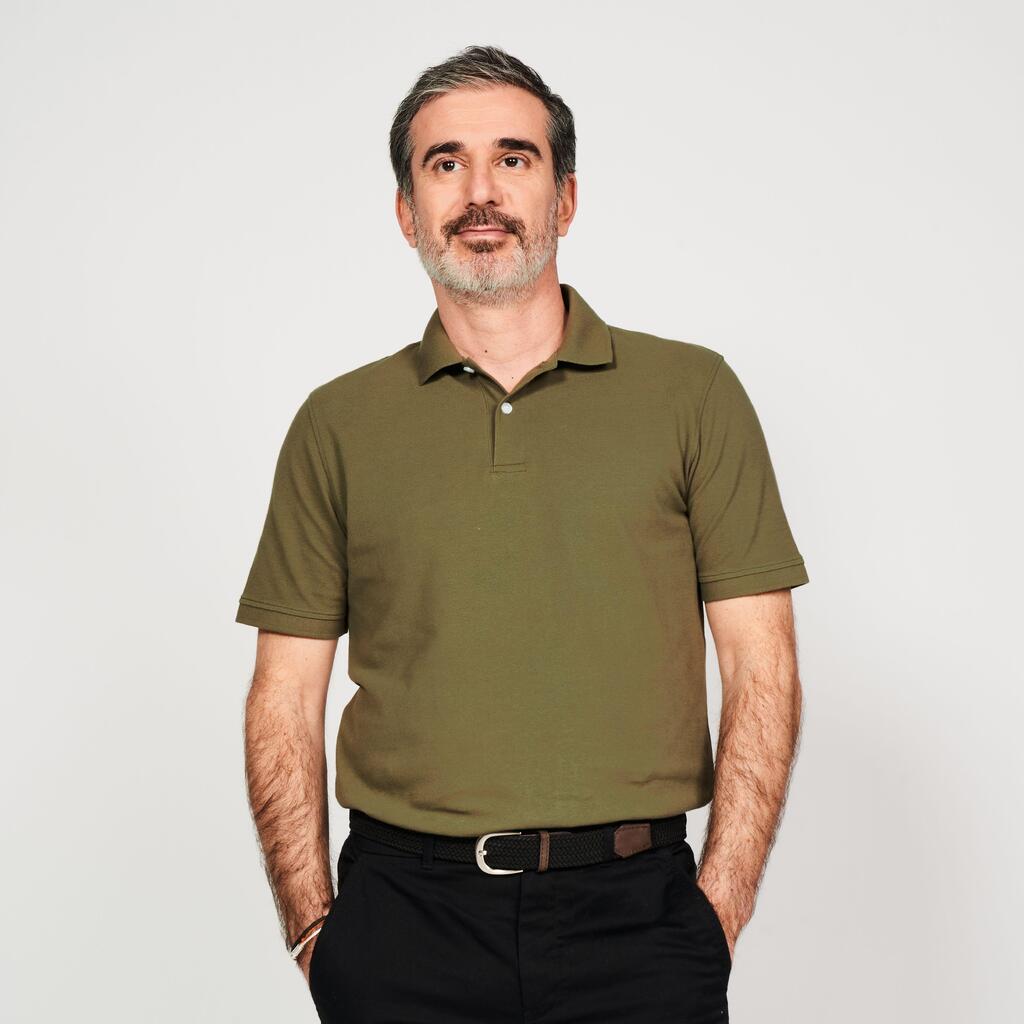 Golf cotton short sleeve polo shirt beige