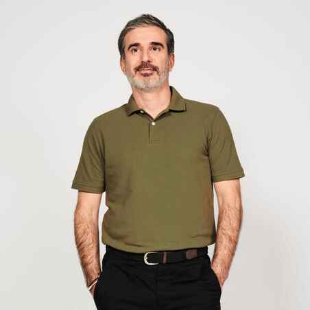 Men’s golf cotton short-sleeved polo shirt - MW500 Khaki