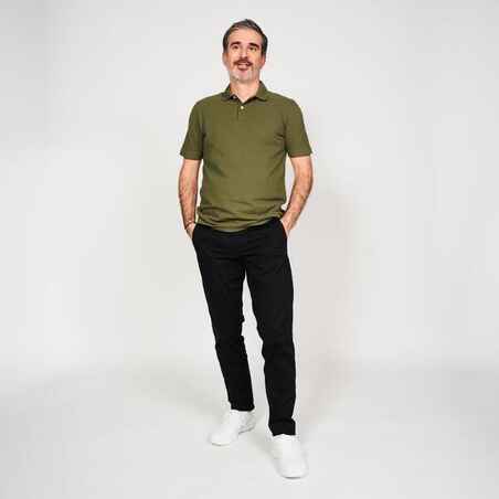 Men’s golf cotton short-sleeved polo shirt - MW500 Khaki