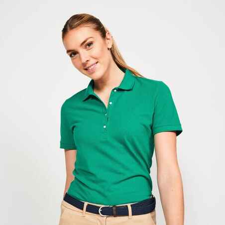 Polo de golf manga corta Mujer - MW500 verde esmeralda