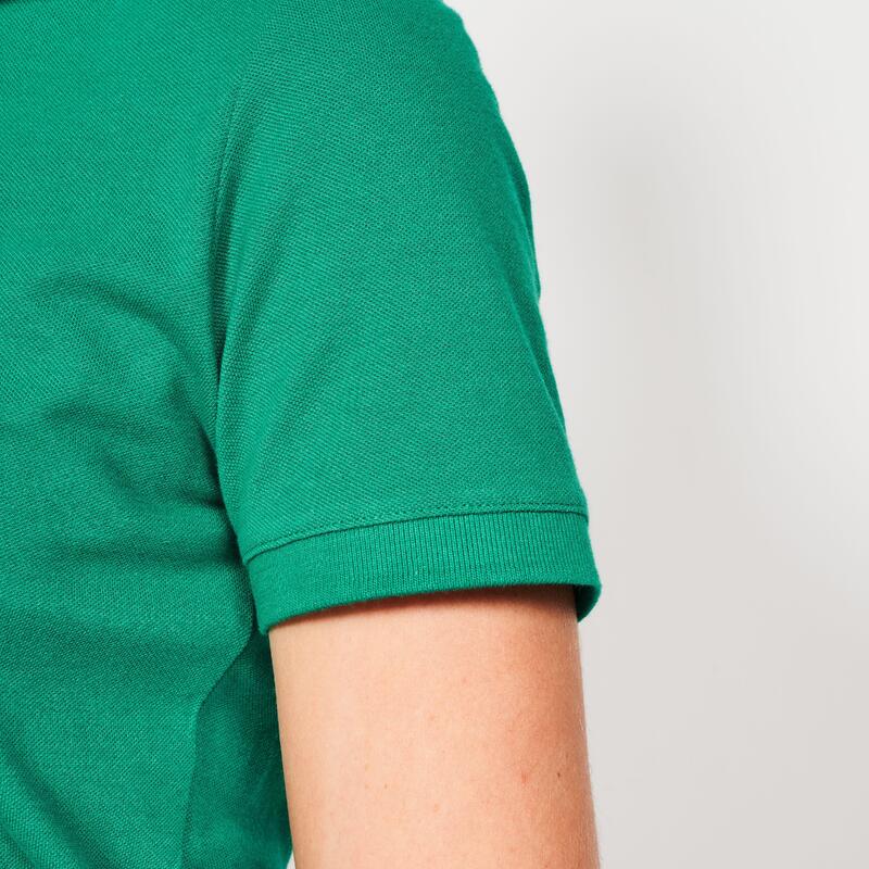 Tricou Polo golf din bumbac MW500 Verde smarald Damă
