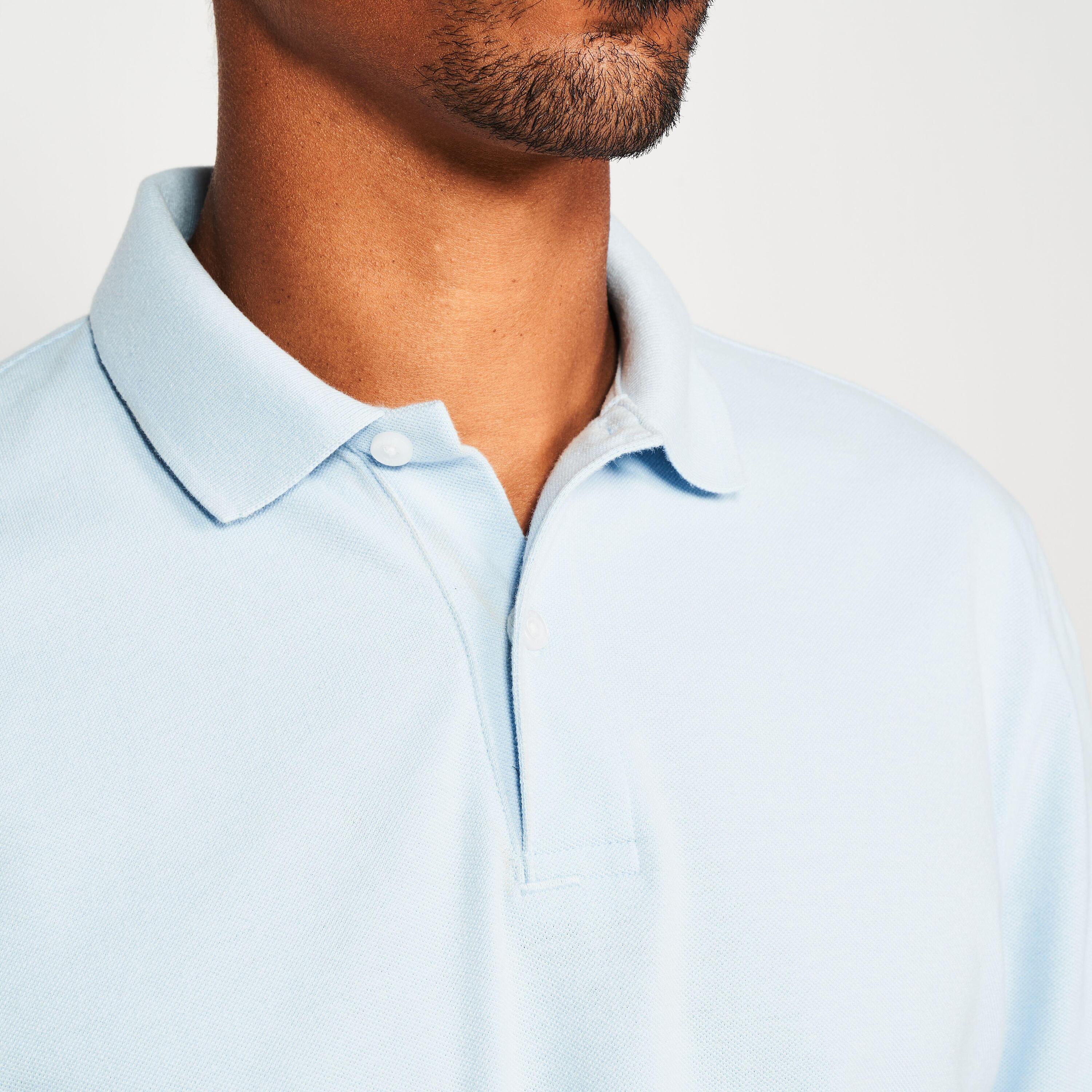 Polo de golf en coton polyester manches courtes homme, MW500 bleu 5/6