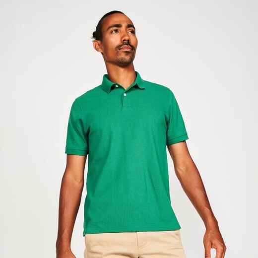 
      Men's golf cotton short-sleeved polo shirt - MW500 Forest green
  