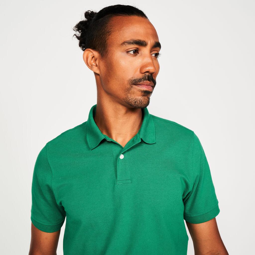 Men's golf cotton short-sleeved polo shirt - MW500 Forest green