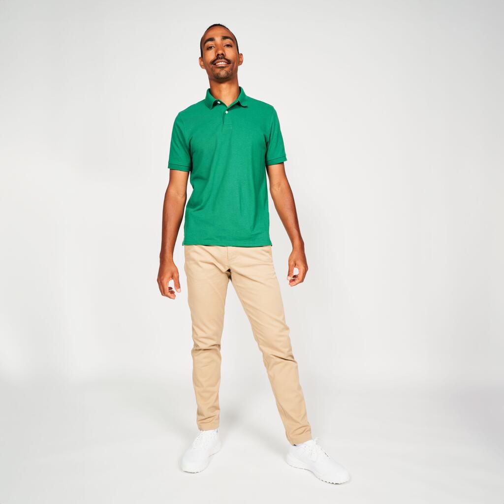 Men's golf cotton short-sleeved polo shirt - MW500 Forest green