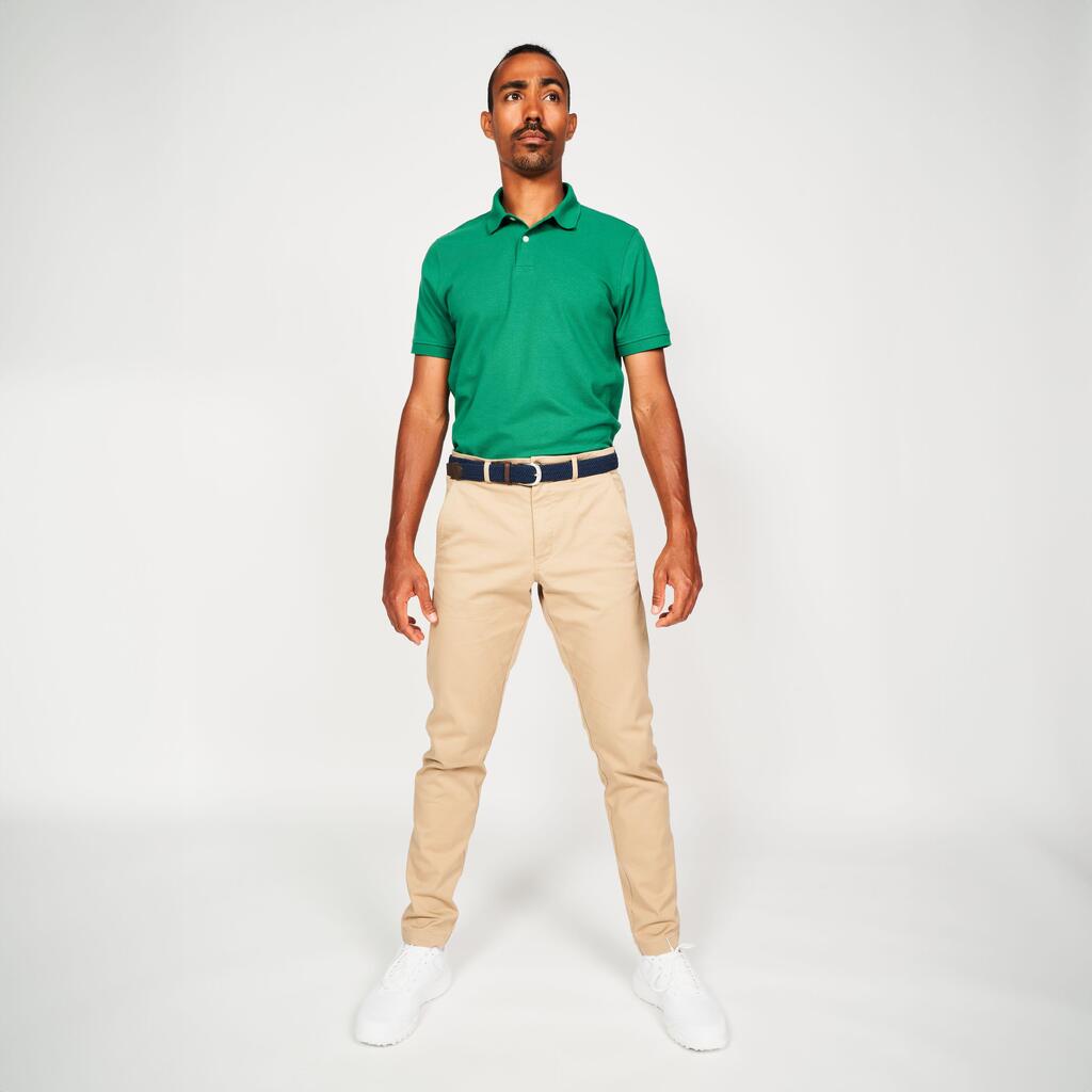 Men's golf cotton short-sleeved polo shirt - MW500 Forest green