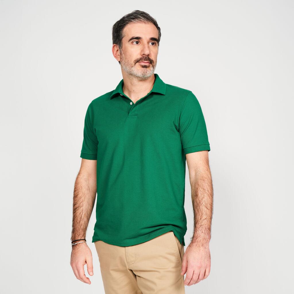 Men's golf cotton short-sleeved polo shirt - MW500 Forest green