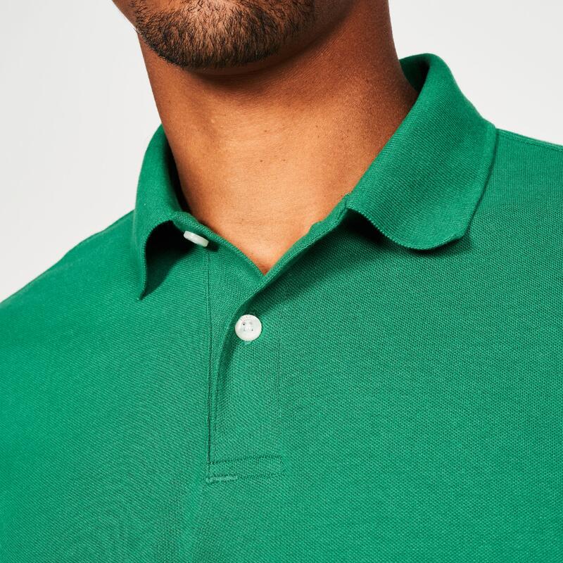 Tricou polo de golf din bumbac și poliester cu mâneci scurte Bărbați MW500 verde