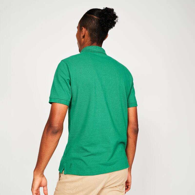 Tricou polo de golf din bumbac și poliester cu mâneci scurte Bărbați MW500 verde