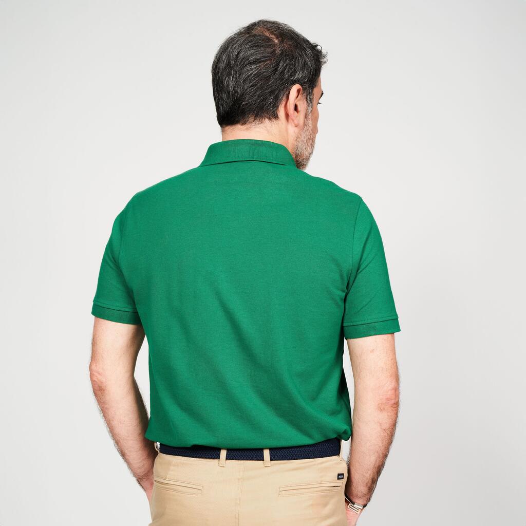 Men's golf cotton short-sleeved polo shirt - MW500 Forest green