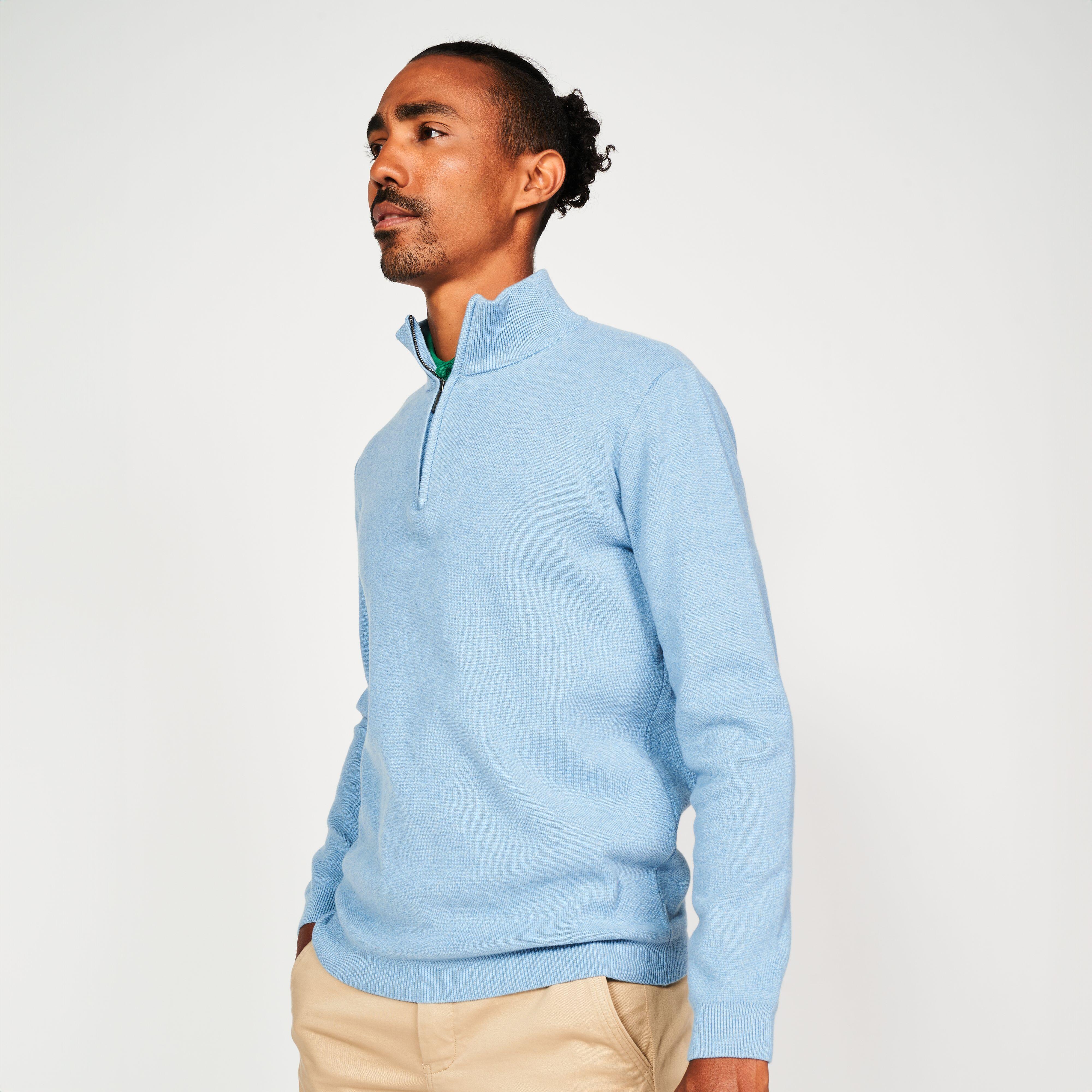 Men's 1/2 zip golf sweater - mw500 sky blue