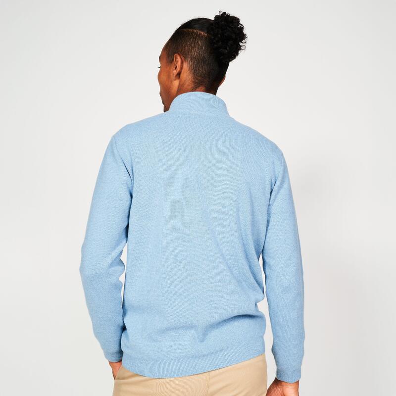 Pull golf 1/2 zip homme - mw500 bleu ciel