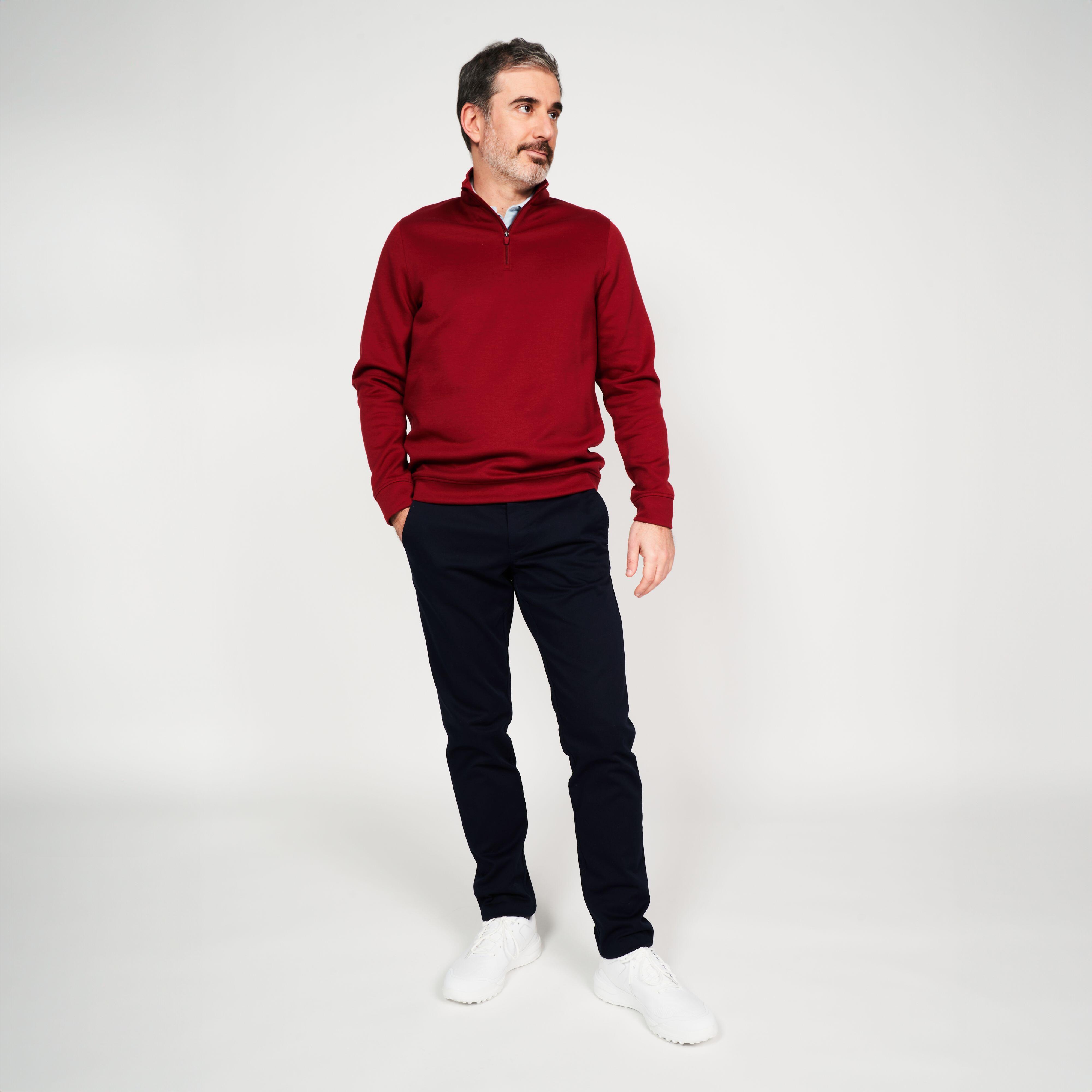 Men's golf sweatshirt - mw500 burgundy