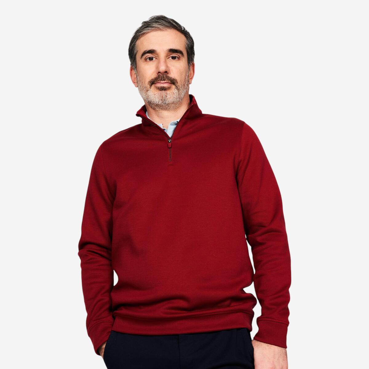 Sweat golf homme - mw500 bordeaux