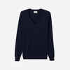 Men's golf V-neck cotton pullover, CW100 navy blue